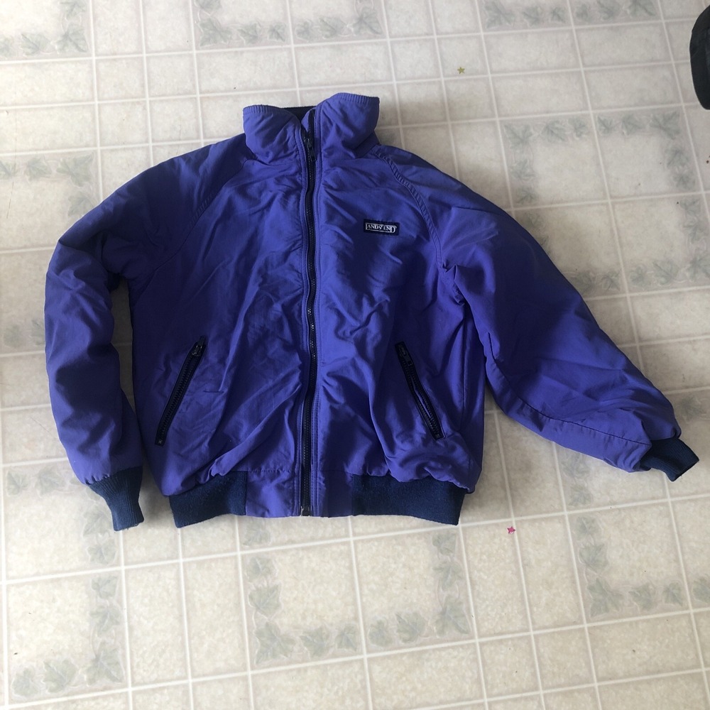 Vintage Lands End Full Zip Original Squall Jacket Women's Size Medium Purple‎